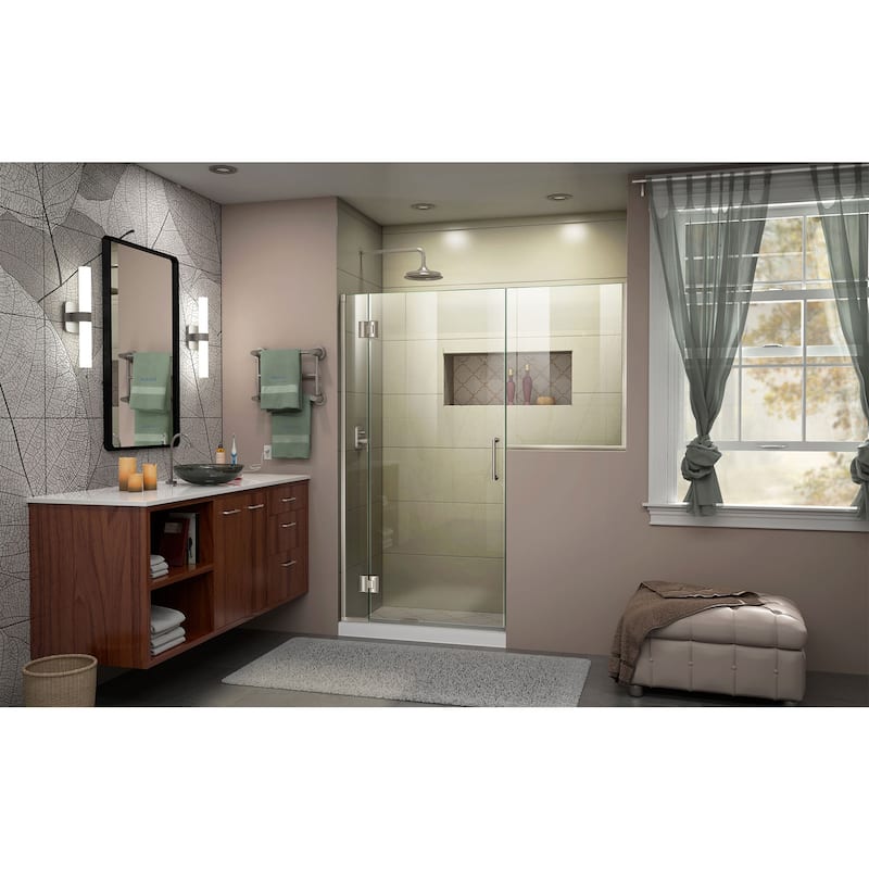 DreamLine Unidoor-X 59-59 1/2 in. W x 72 in. H Frameless Hinged Shower Door - 59" - 59.5" W