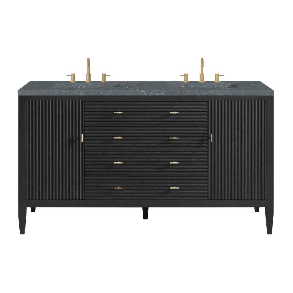 James Martin Vanities 485-V60D-3PBL Myrrin 60" Double Basin Wood