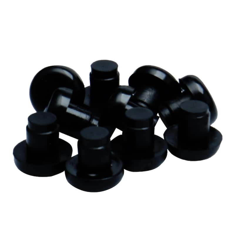 10pcs 8mm Stem Bumper Glide,Outdoor Furniture Glass Table Top Embedded - Clear,Black