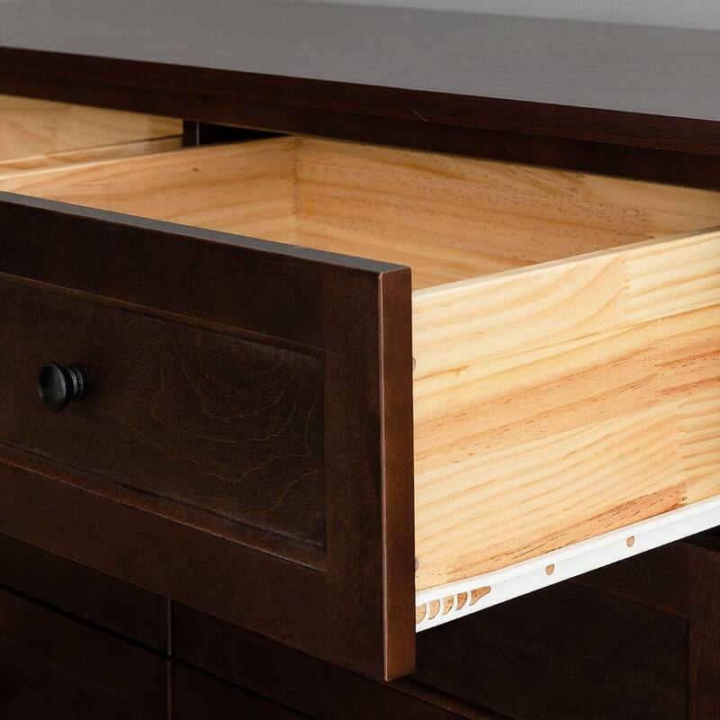 Modern Solid Wood Drawer Dresser with Retro Round Handles