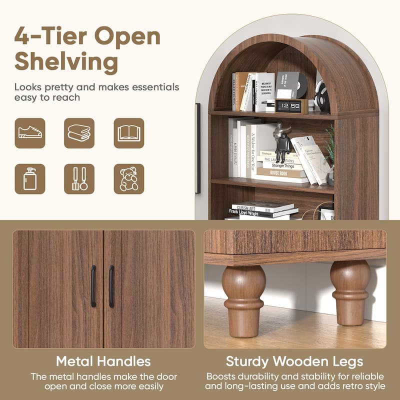 Pocassy Arched Cabinet for Living Room, Bedroom