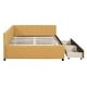preview thumbnail 55 of 98, L-Shaped Backrest Daybed Upholstered Daybed Frame Classic Wood Slats Design with 2 Storage Drawers or Trundle, Full Size