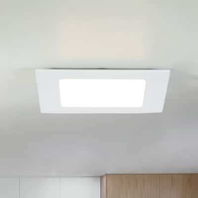 Flush Mount Square Ceiling Light 6.7" Wide 3CCT Dimmable Recessed Lighting