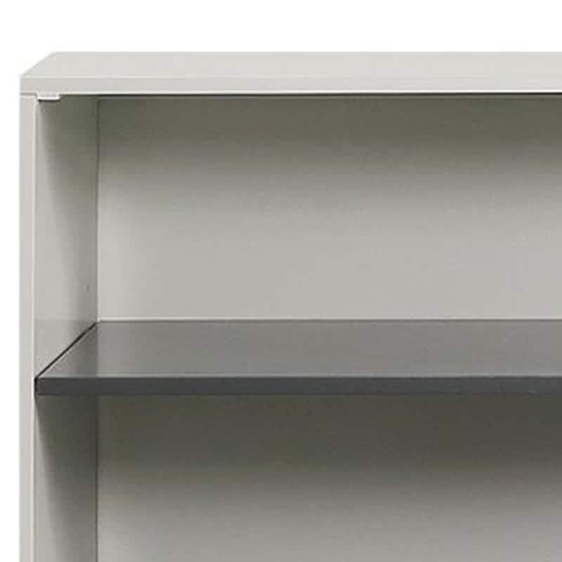 47 Inch Accent Cabinet with 3 Drawers and 3 Open Shelves, White Wood
