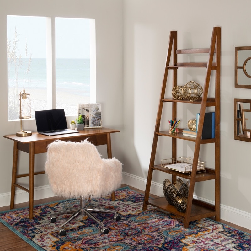Linon Meade Mid-century Modern Ladder Bookcase