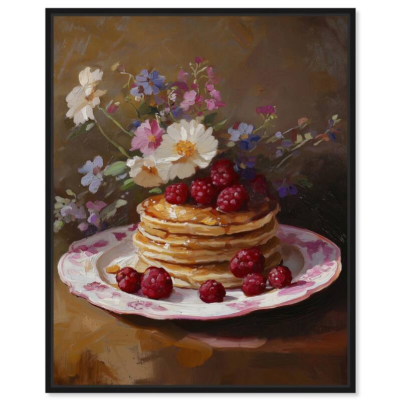 Raspberry Pancakes I Canvas by Art Remedy - 20" x 24" - Black