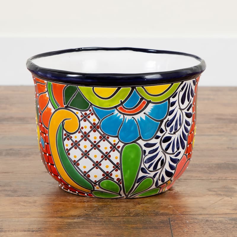 Talavera Ceramic Planter - 9" - Multicolored