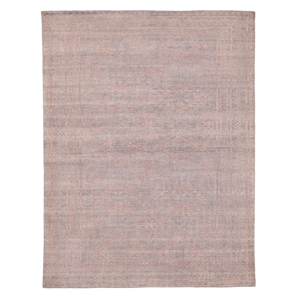 ECARPETGALLERY Hand-knotted Tangier Brown, Grey Silk, Wool Rug - 5'0 x 7'10