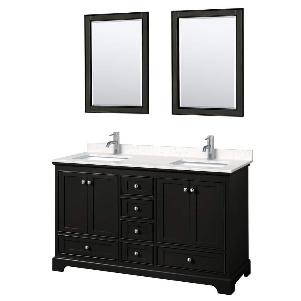 Wyndham Collection Deborah 60" Free Standing Double Basin Vanity Set