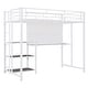 preview thumbnail 5 of 10, White Twin Size Metal Loft Bed with Desk, Whiteboard, Shelves, and Ladder