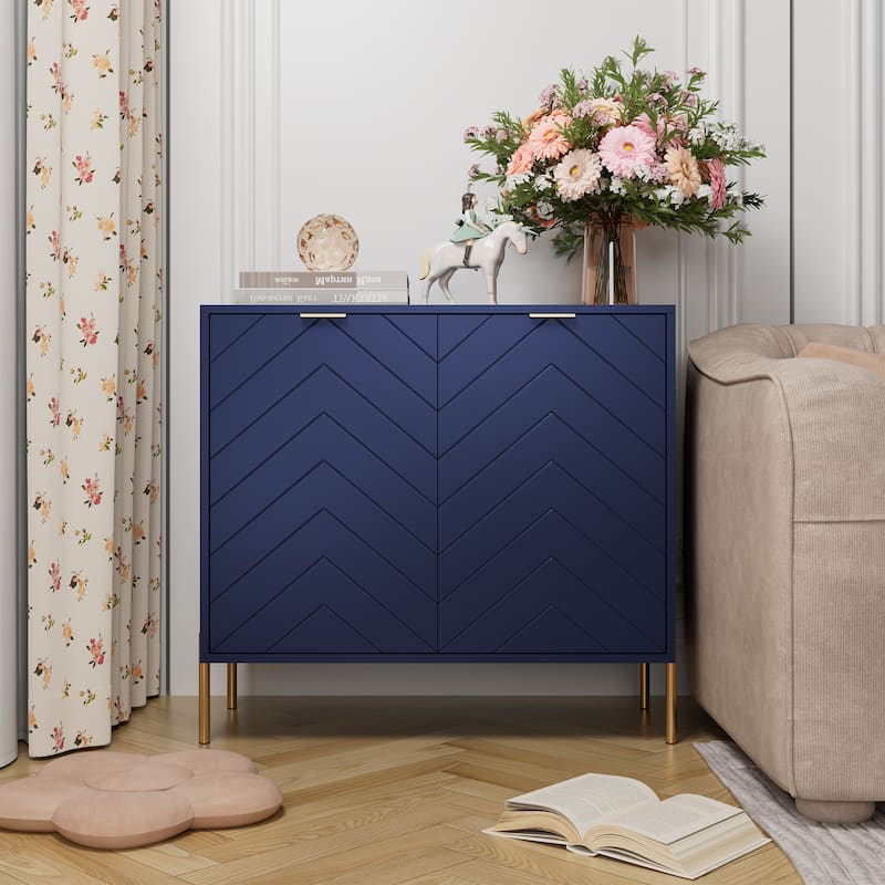 Clihome 2-Door Storage Media Accent Buffet Sideboard - Blue