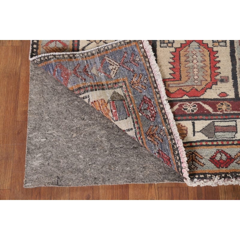 Garden Design Bakhtiari Vintage Persian Rug Handmade Wool Carpet - 6'10" x 9'4"