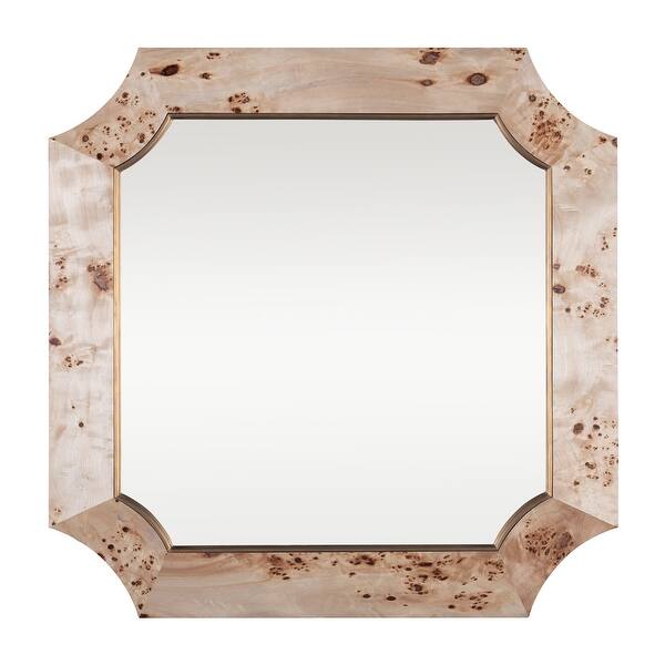 slide 1 of 1, Varaluz Farra Wall Mirror Poplar Burl/Weathered Brass