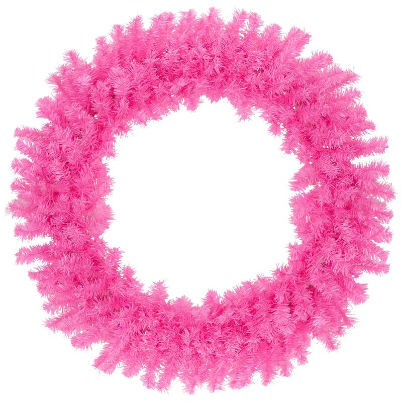 Artificial Pine Christmas Wreath - 36" - Pink - Unlit