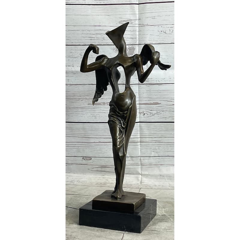 Salvador Dali Surrealistic Angel Abstract Modern Art Bronze Statue Sculpture Art