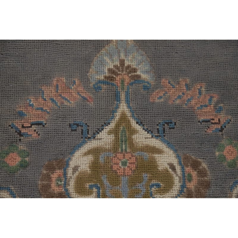 Gray Tabriz Vintage Persian Area Rug Hand-Knotted Wool Carpet - 6'6" x 9'8"