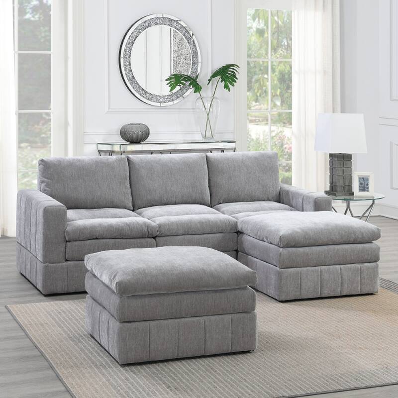 Morgan Fabric 5 Piece Modular Sofa Set