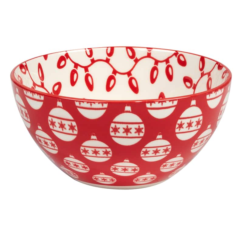 Certified International Peppermint Candy 30 oz. All Purpose Bowls, Set of 6 Assorted Designs - 30 oz.
