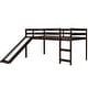 preview thumbnail 13 of 12, Espresso Twin Size Solid Wood Loft Bed with Slide