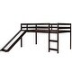 preview thumbnail 28 of 42, Twin Size Loft Bed Wooden Kids Bed with Slide,Ladder and Guardrails,Multifunctional Design