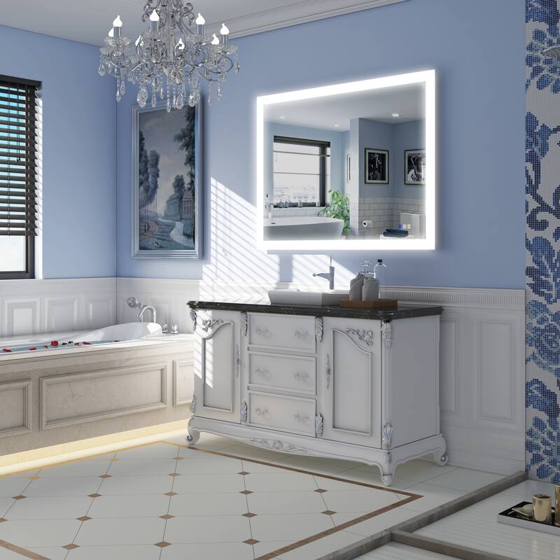 Bathroom Wall Mounted Frameless LED Mirror Super Bright Light With Anti-Fog (Horizontal/Vertical)