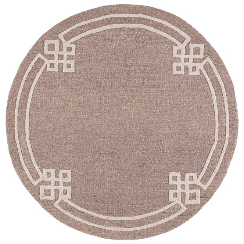 Martha Stewart by SAFAVIEH Handmade Fulgenzia Wool Rug - 6' Round - Light Grey/Ivory