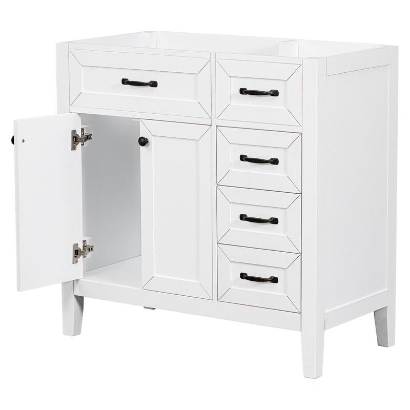 36" Bathroom Vanity without Sink, Cabinet Base Only, Bathroom Cabinet with Drawers, Solid Frame and MDF Board