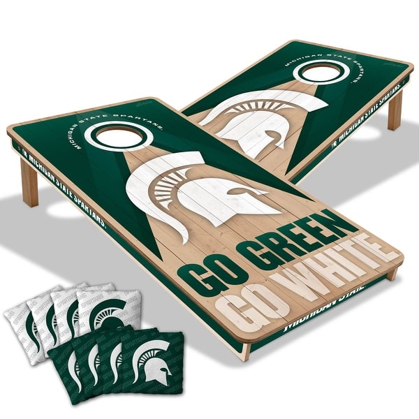 slide 2 of 7, Michigan State Spartans NCAA 2x4 Professional Cornhole Board Set Include Carrying Case