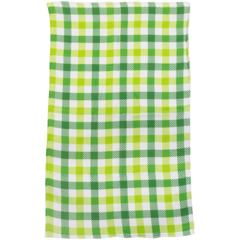 Set of 2 Shamrocks and Plaid St. Patrick's Day Kitchen Tea Towels 26"