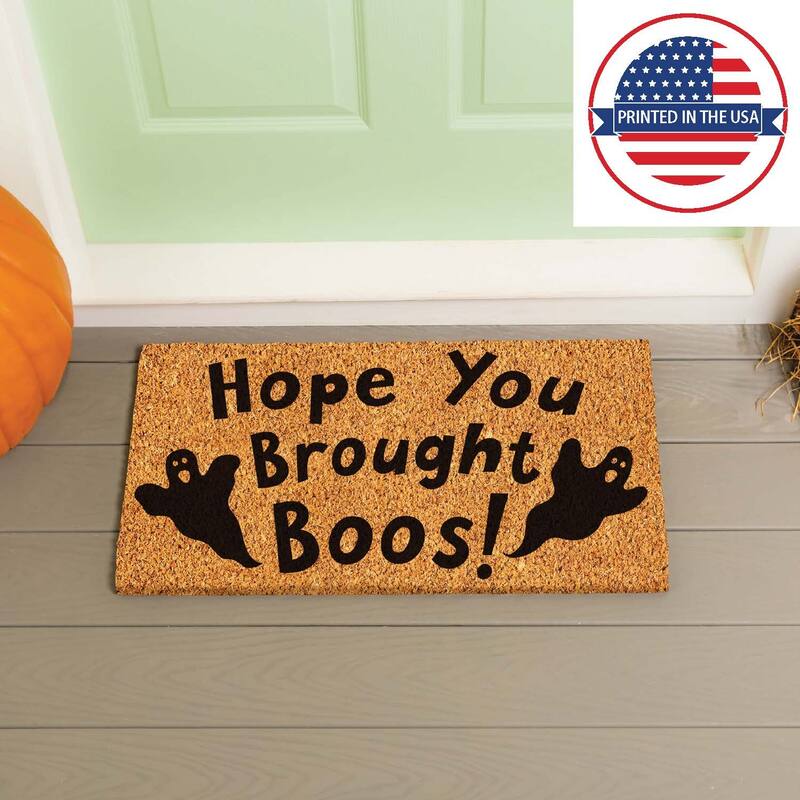 16 in. x 28 in. Coir Halloween Greeting "I Hope You Brought Boos!" Door Mat