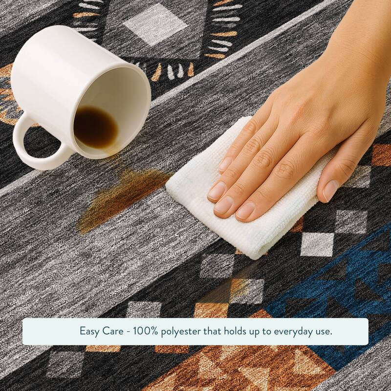 Machine Washable Indoor/ Outdoor Global Tuca Chantille Rug