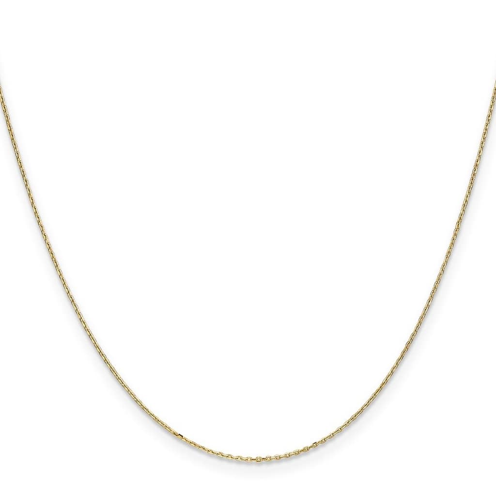 Curata 14k Yellow Gold 0.8mm Diamond-Cut Cable Chain Necklace Options 16 18 20 24