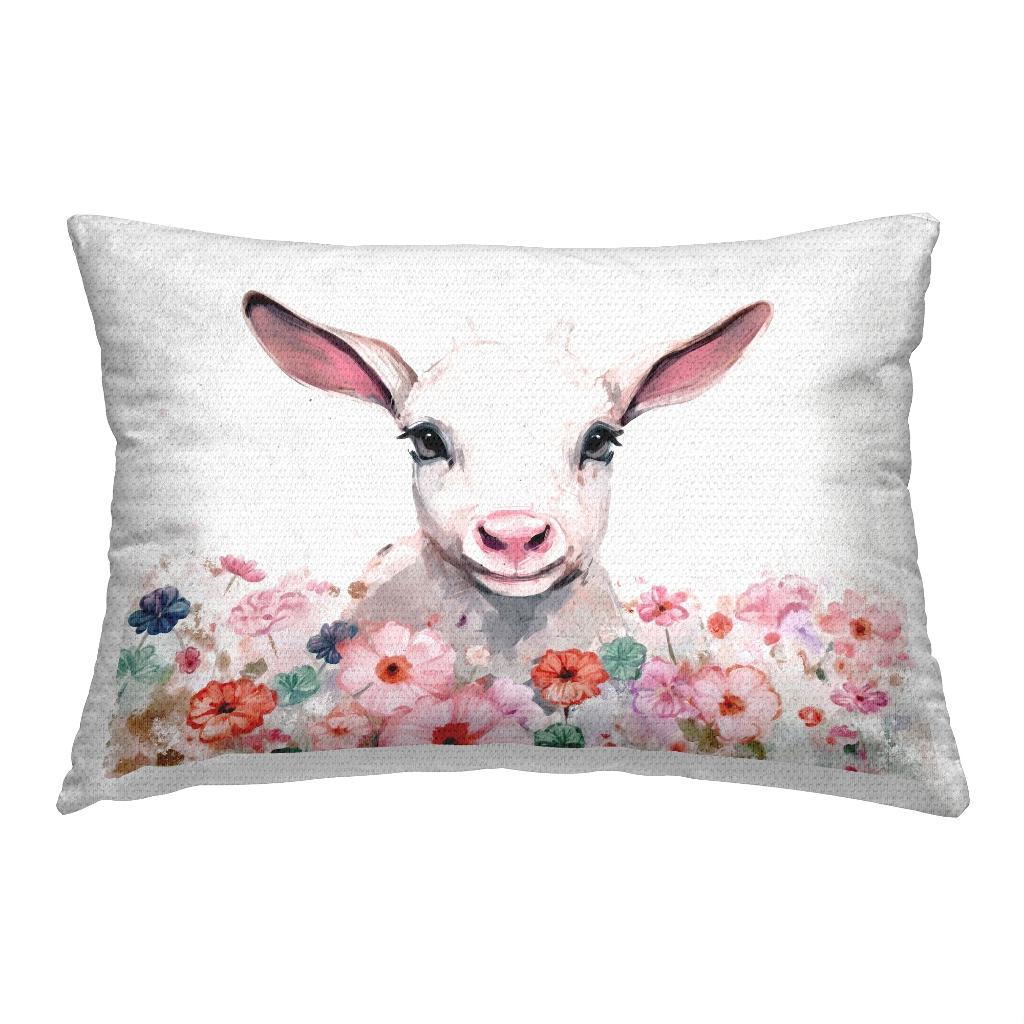 Stupell Soft Baby Sheep Portrait Printed Outdoor Throw Pillow Design by Ziwei Li