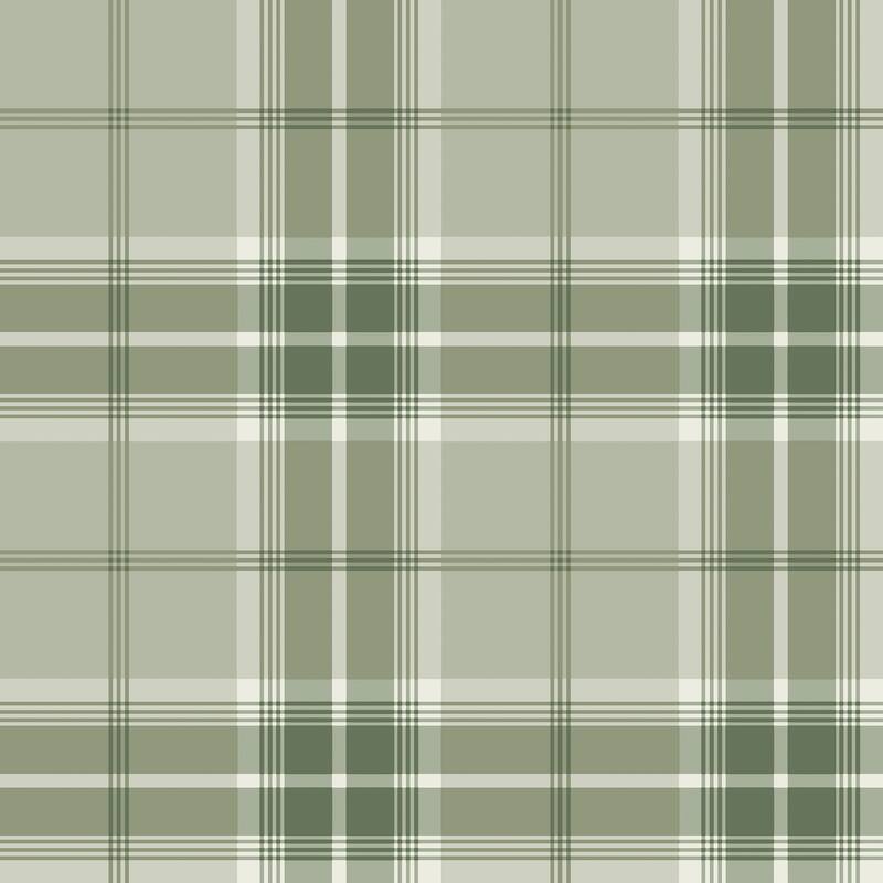 Advantage Sala Green Plaid Wallpaper