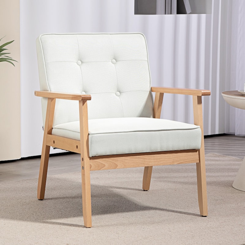 Accent Arm Chair With Upholstered Tufted Back