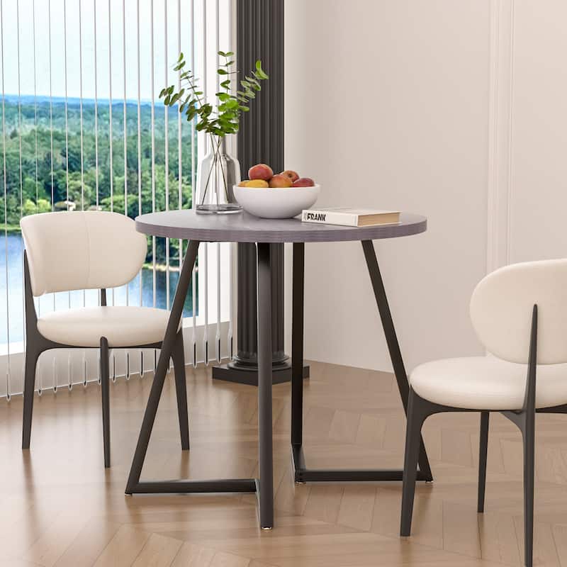 VECELO 35.43'' Round Butterfly Leg Dining Table for 4 MDF Top Kitchen Table Kitchen & Dining Room Tables