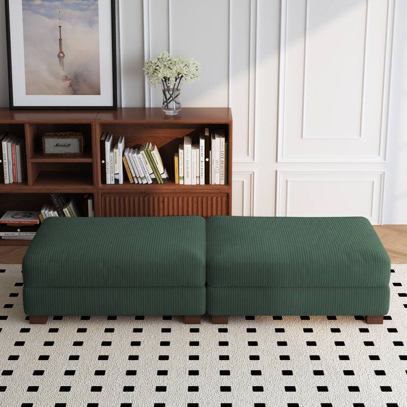 Modern Rectangular Ottoman Foot Rest Stool for Couch