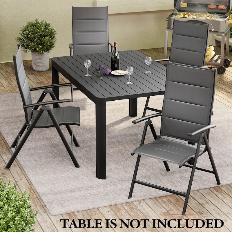 Patio Adjustable Reclining Folding Dining Chairs for Outdoor Indoor Garden Pool - See Picture
