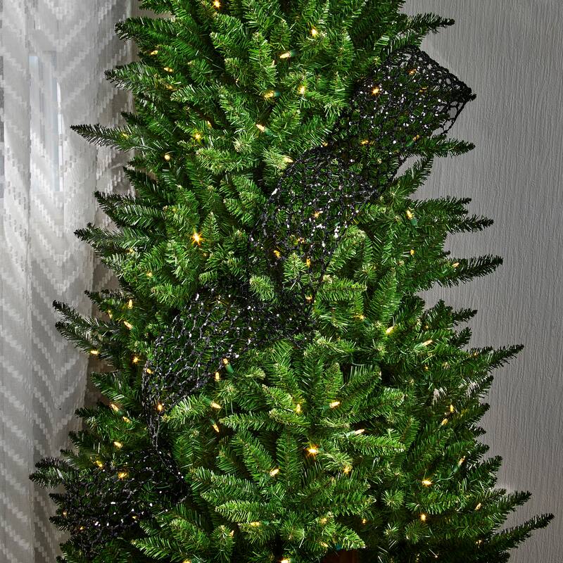 72"X6W Sequin Open Weave metallic Garland - Black