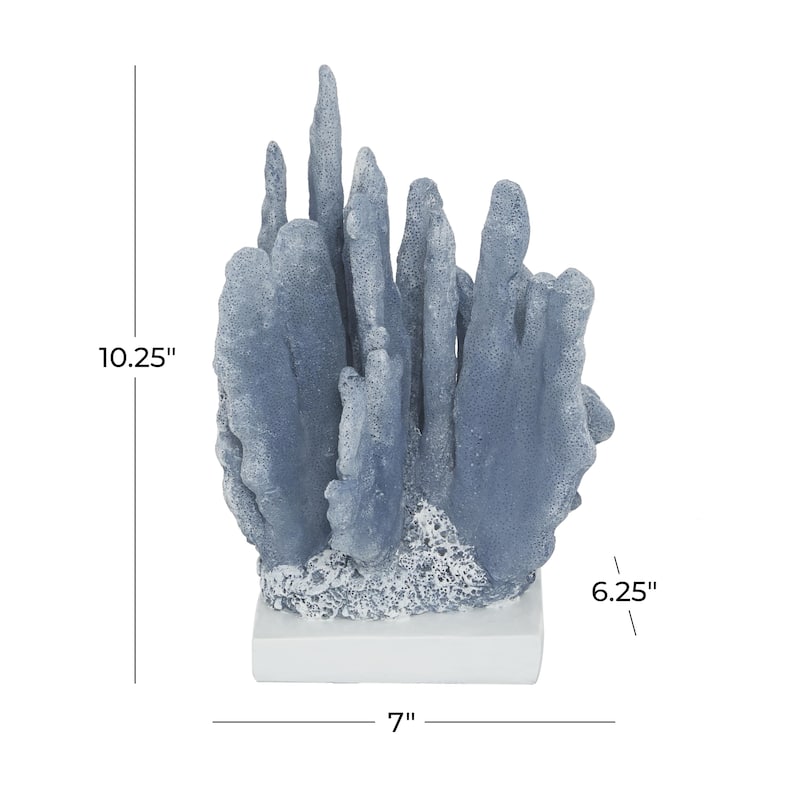 Blue or White Polystone Coral Decorative Sculpture