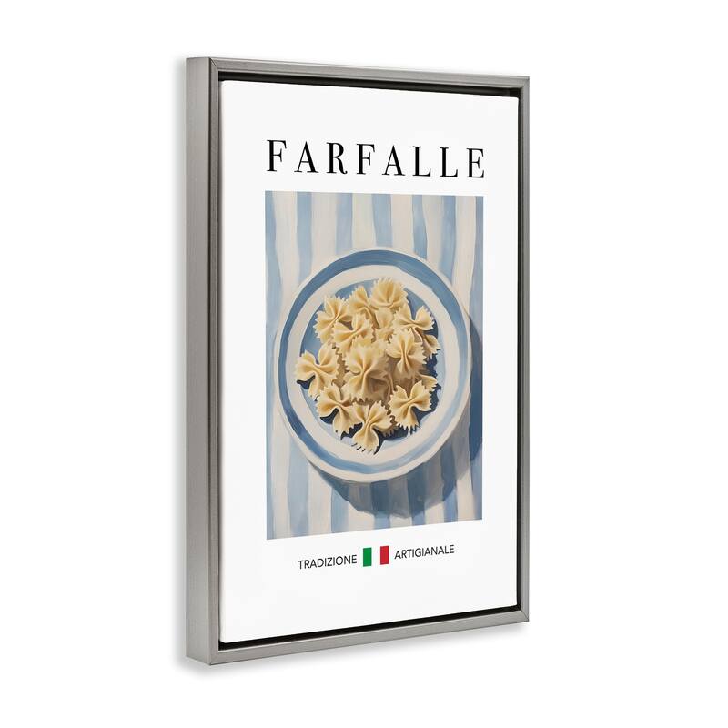 Stupell Traditional Farafalle Pasta Framed Floater Canvas Wall Art Design By Andreas Magnusson