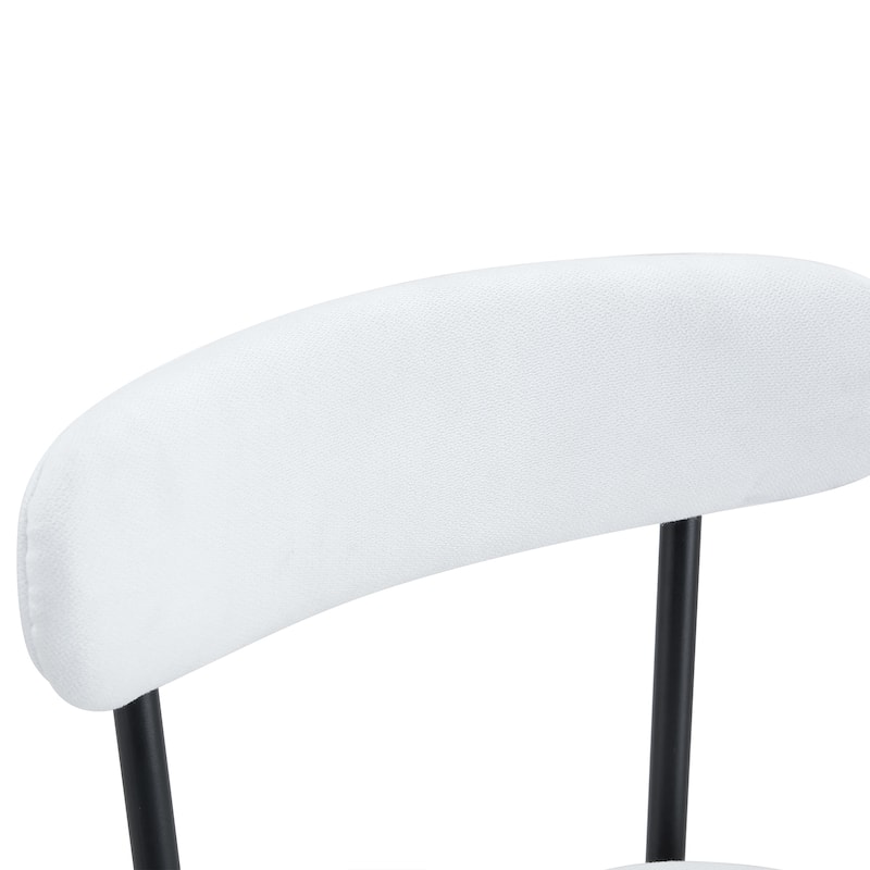 Counter Height Bar Stools Set of 2, Fabric Upholstered Bar Stools with Open Back, Kitchen Island Chairs with Footstool
