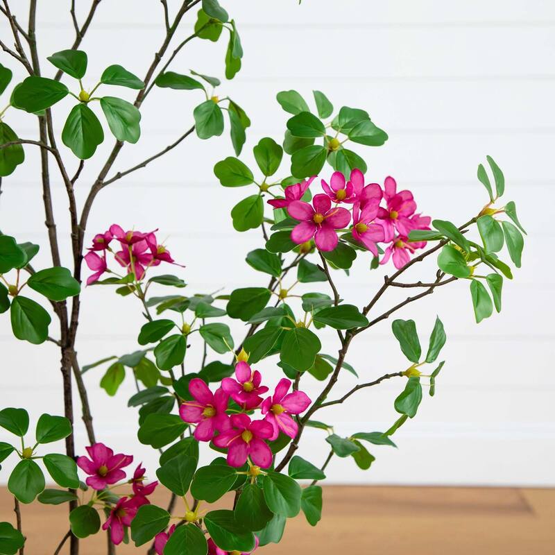 Potted Dogwood Artificial Tree - 4' - Green and Pink