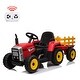 preview thumbnail 11 of 23, Lorise 35W Battery Powered Electric Tractor with Trailer for Kids 3-6 Years - 54"L x 20"W x 21"H Red