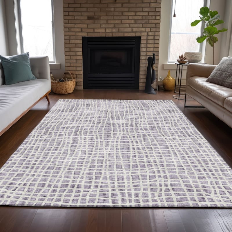Machine Washable Indoor/ Outdoor Chantille Abstract Modern Rug