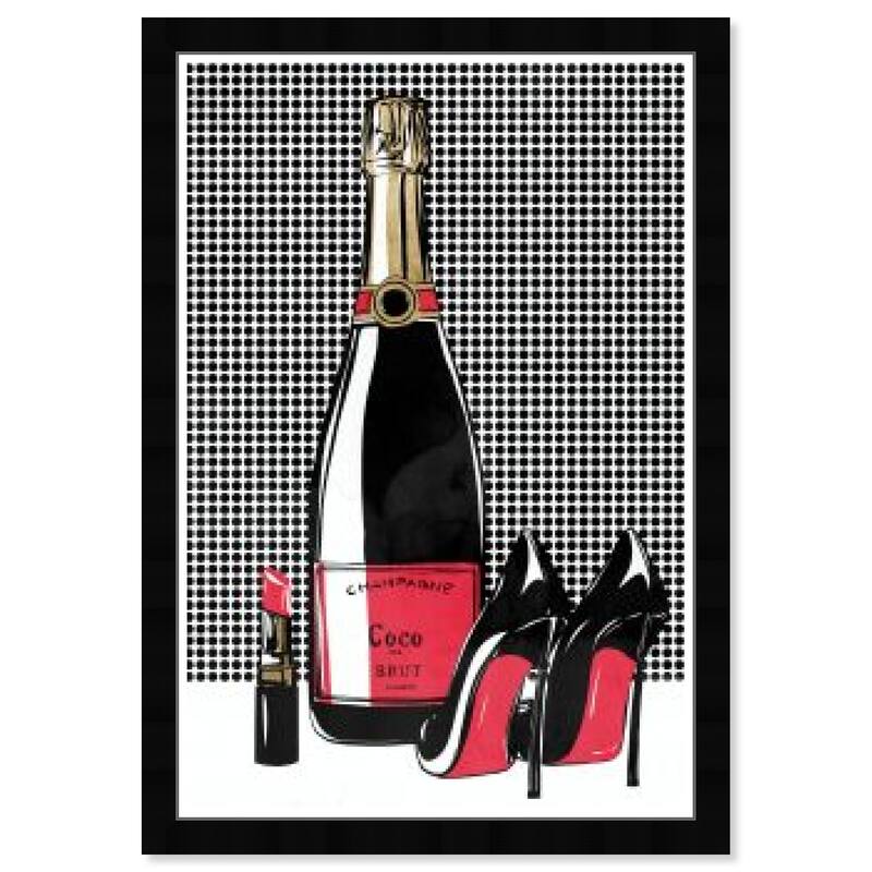 Wynwood Studio Prints Fashion and Glam Red and Black Champagne Red and Modern & Contemporary Wall Art Canvas Print