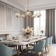 preview thumbnail 14 of 16, Modern Glam Gold 5-Light Oversized 41.5 in. W Chandelier with Textured Colored Art Glass Shade for Dining Room Bedroom