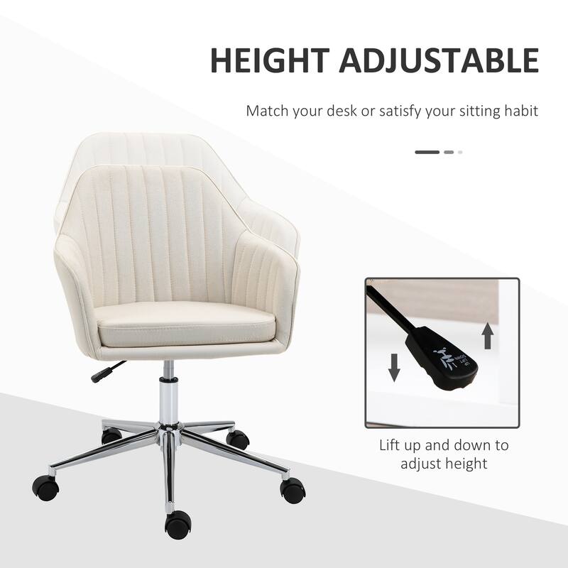 Modern Task Chair with Channel Pattern Back, 360° Swivel Base, and Breathable Fabric Upholstery for Long-Lasting Comfort