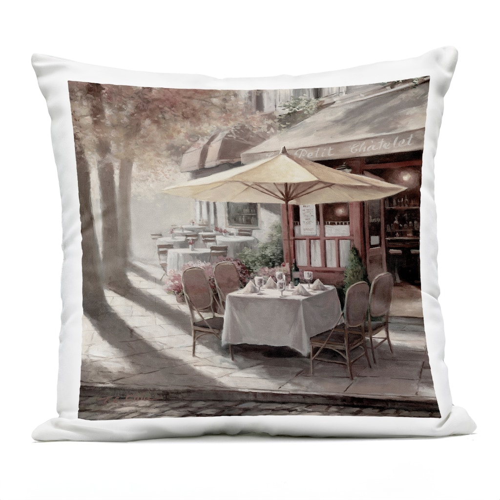 Stupell Warm Sunlit Bistro Printed Outdoor Throw Pillow Design by T.C. Chiu
