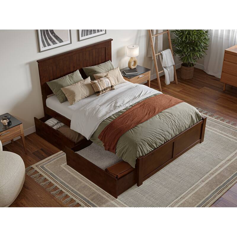 Nantucket Platform Bed with Footboard and Storage Drawers